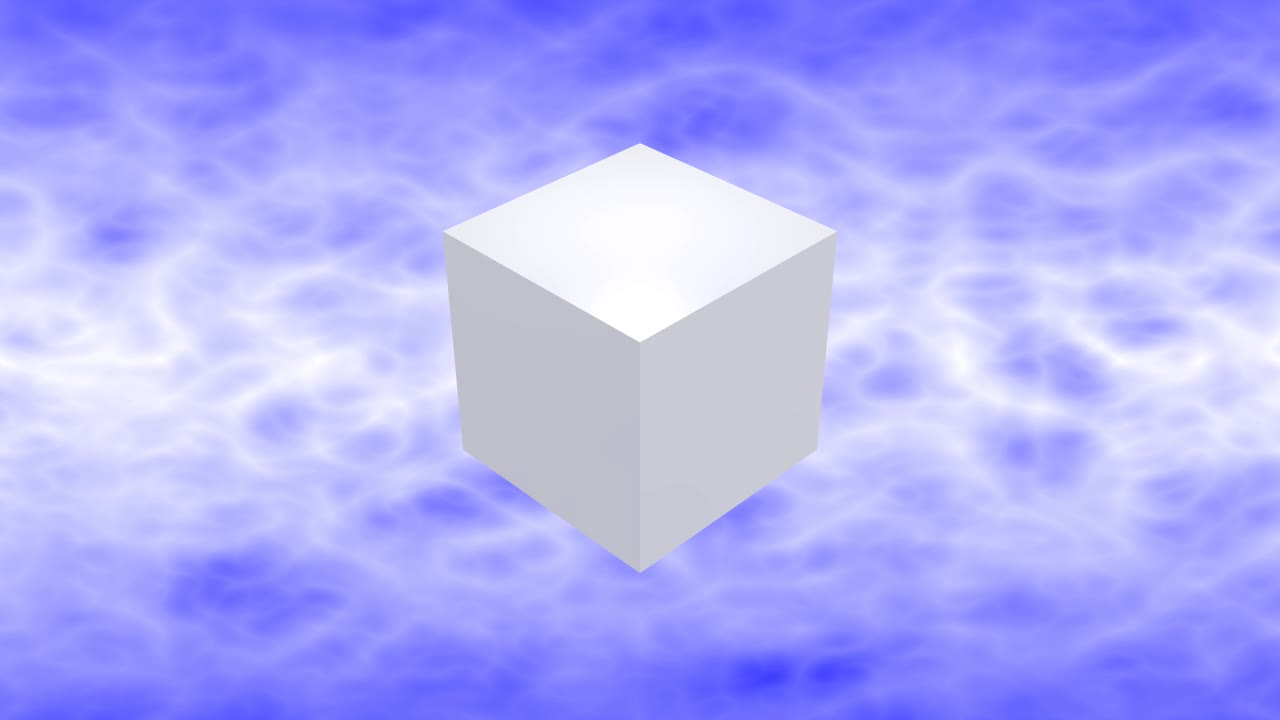 白色3d块或立方体在蓝色背景上旋转。视频下载