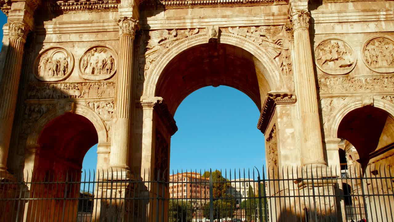 康斯坦丁拱门，罗马，意大利视频下载