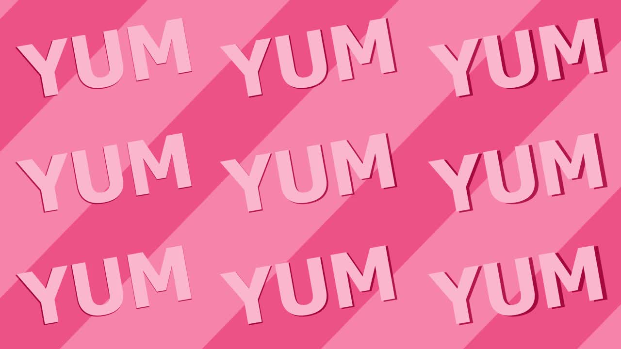 Yum-yum无缝模式。背景与字yum。咖啡馆或餐厅菜单图案视频素材