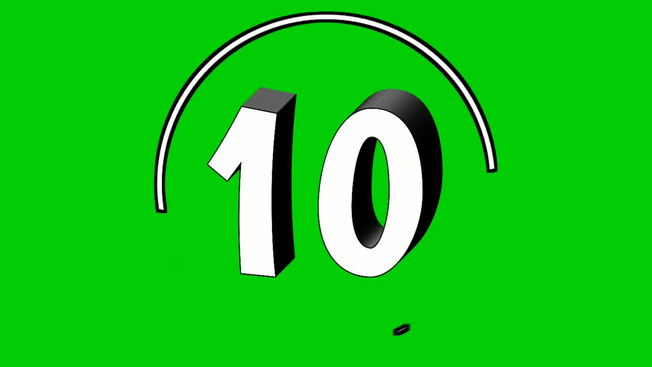 10号卡通十号动画上旋转圆圈边框绿屏视频下载
