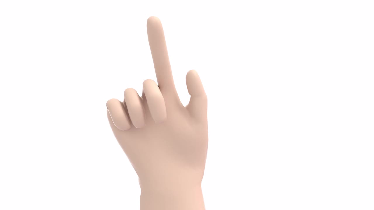 食指指向4k透明背景循环动画上的禁止动作视频下载