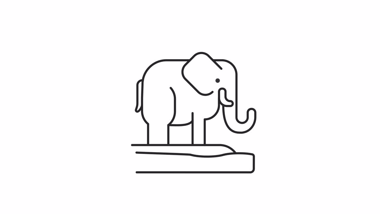 动画大象线性图标视频下载