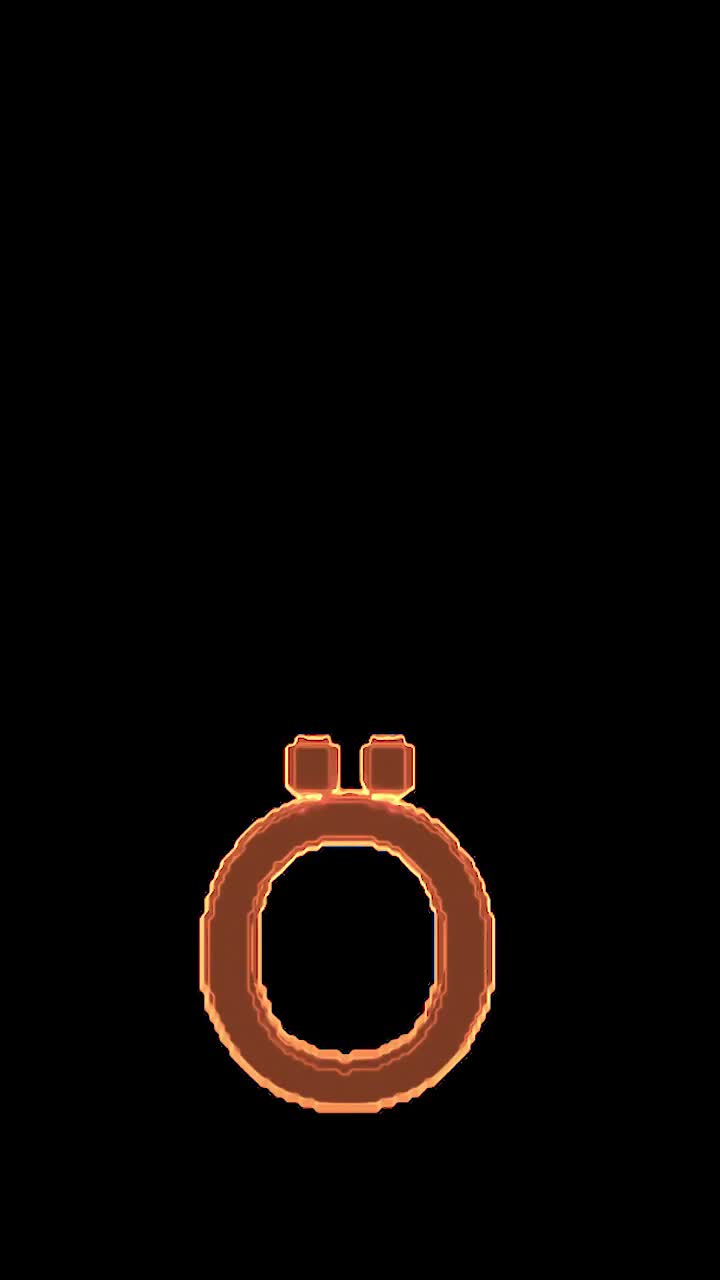火字母- O(黑屏)视频素材
