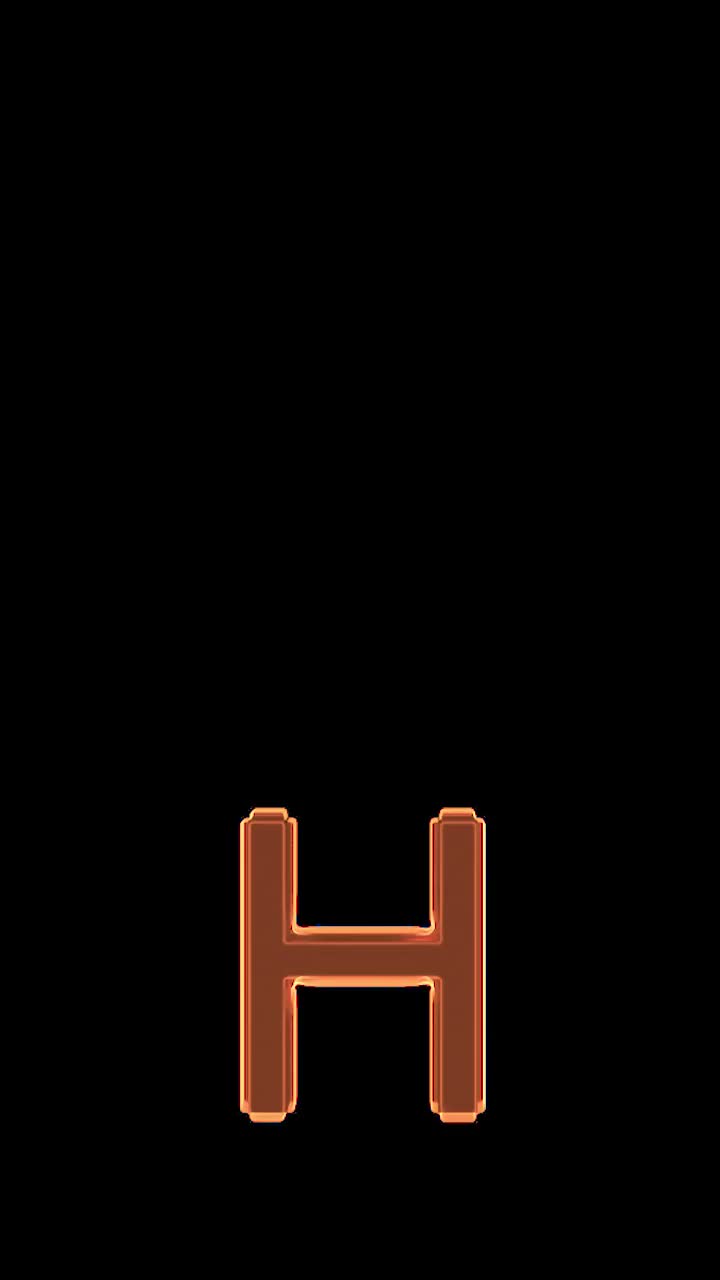 火字母- H(黑屏)视频素材
