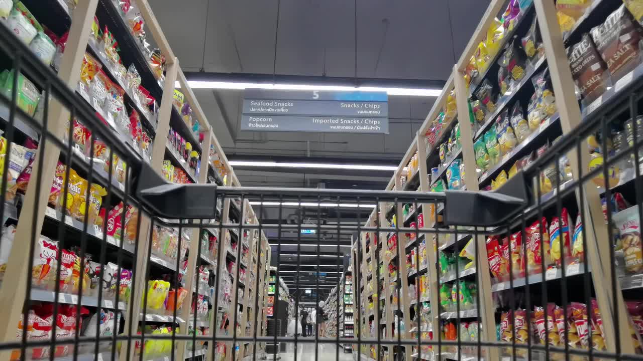 购物车在超市里移动视频下载