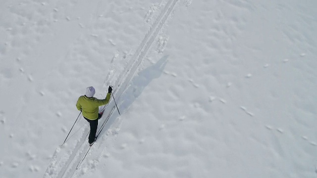 航空:越野滑雪视频素材