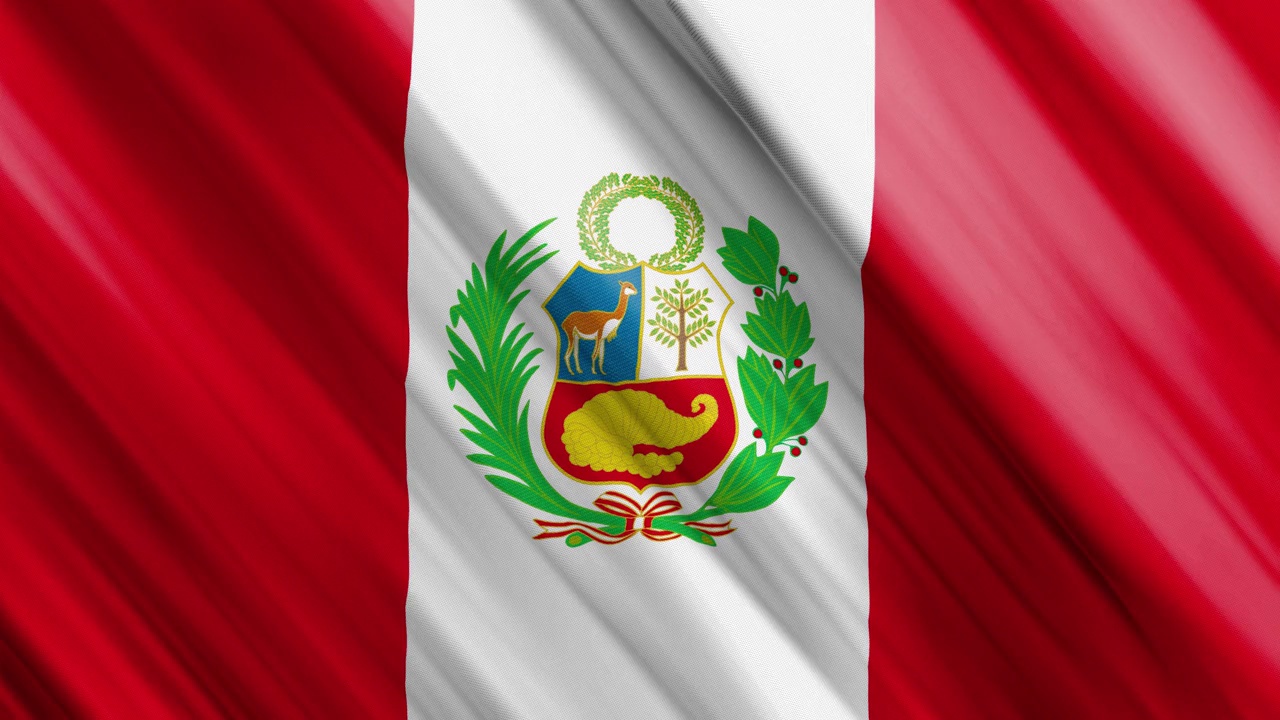 秘鲁官方挥舞国旗，独立日概念，4K视频下载