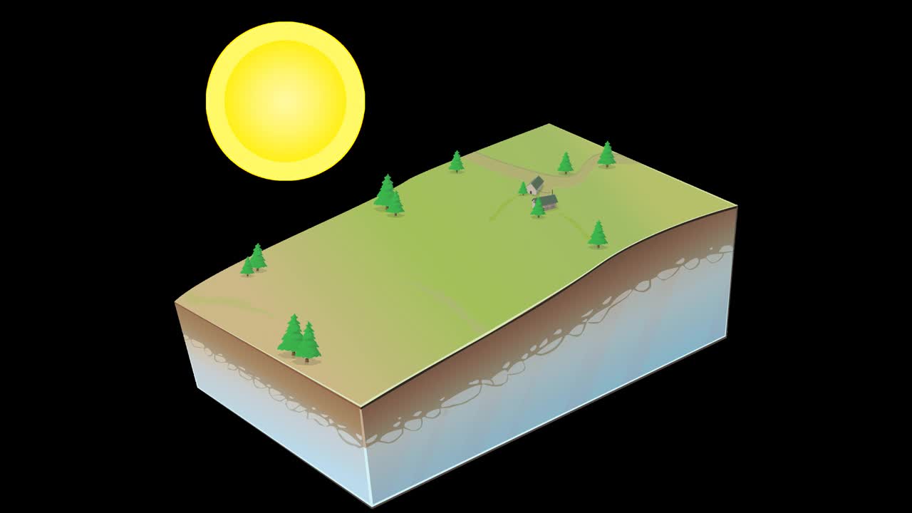 永久冻土释放温室气体(动画循环，alpha通道透明)视频下载
