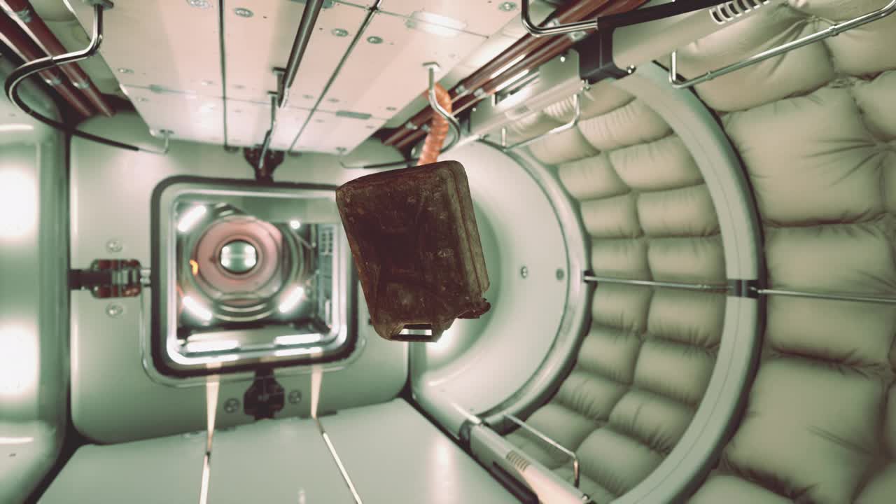 漂浮在国际空间站的旧燃料箱视频下载