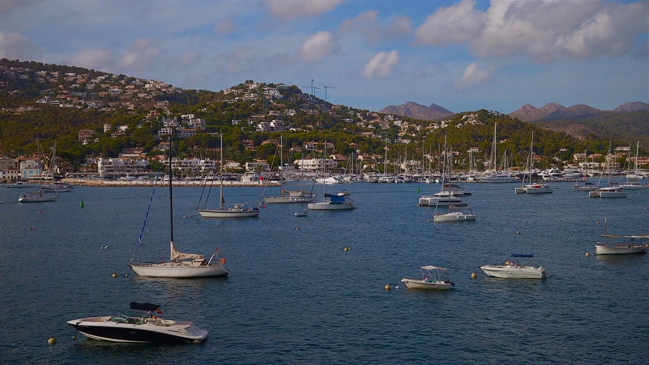 安德拉克斯港位于西班牙巴利阿里群岛的马略卡岛视频下载