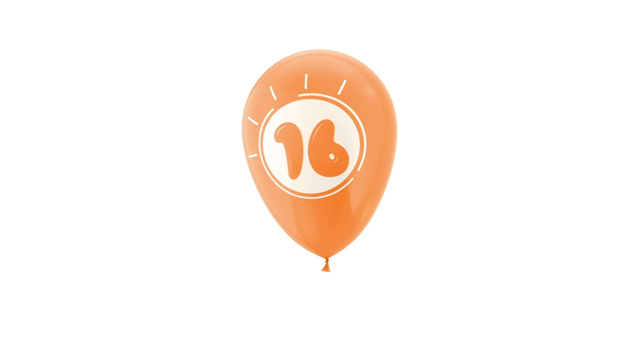 16号氦气球。与阿尔法哑光通道。视频下载