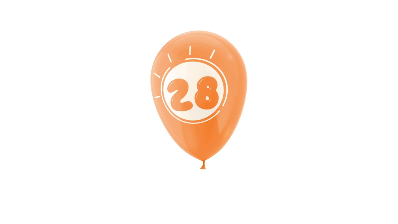 28号氦气球。与阿尔法哑光通道。视频下载