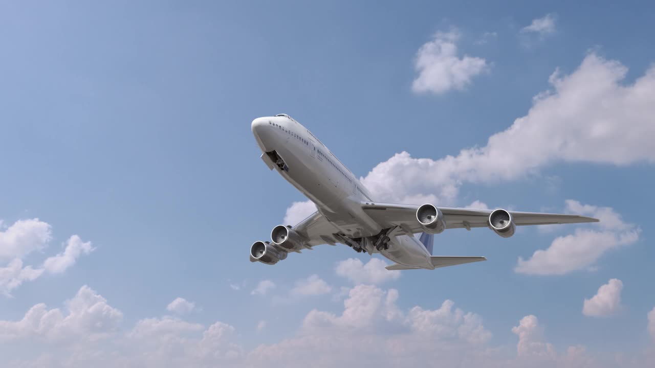 客机飞行和降落德国莱比锡。飞机的概念视频素材