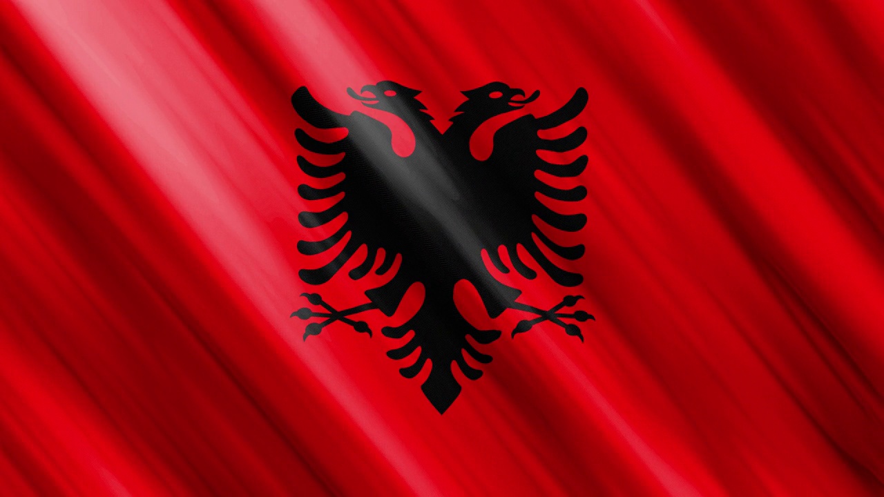 阿尔巴尼亚官方挥舞国旗，独立日概念，4K视频素材
