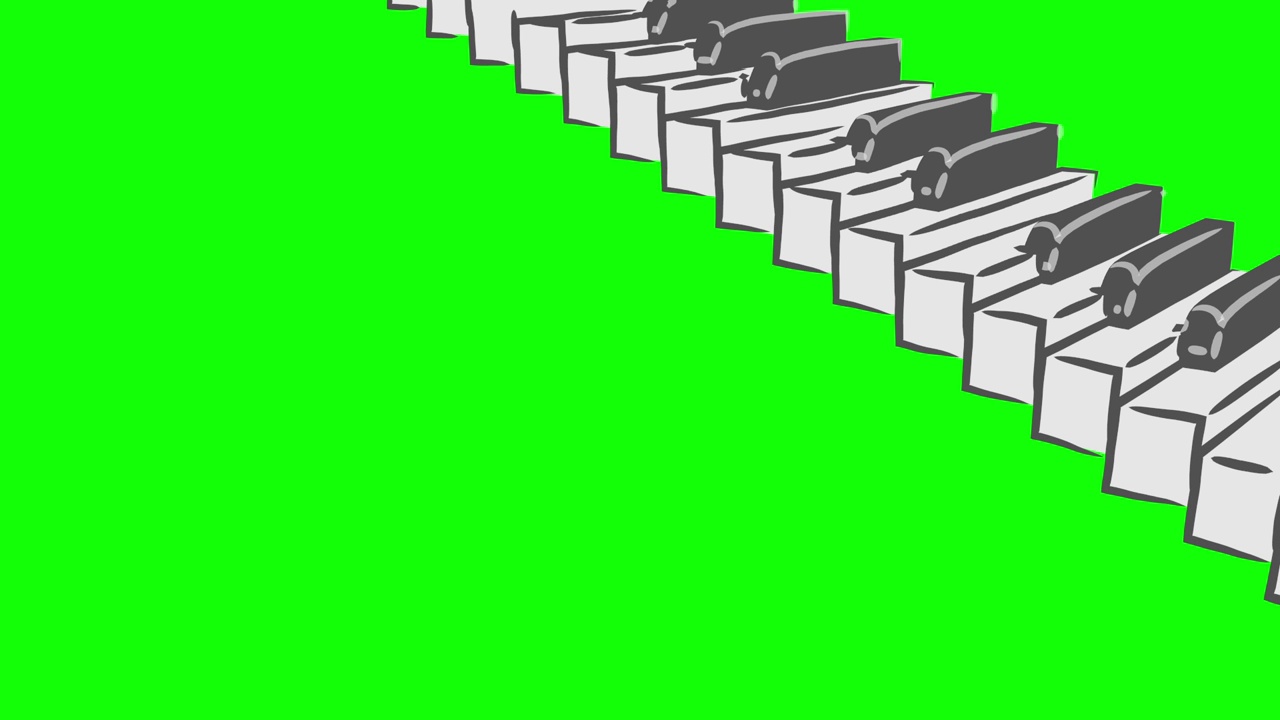 钢琴楼梯循环动画风格的模式D视频下载
