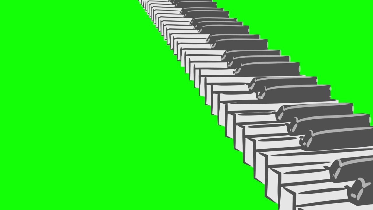 钢琴楼梯循环动画风格的模式E视频下载