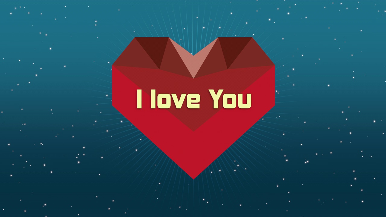 我爱你，浪漫的几何红心在银河视频下载