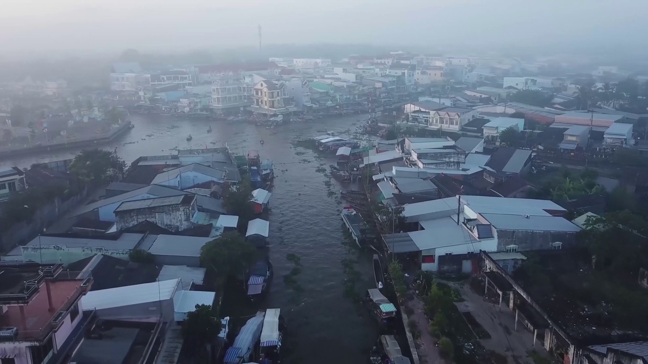 Aerial View , Ngã Năm, Soc Trang, Vietnam视频下载