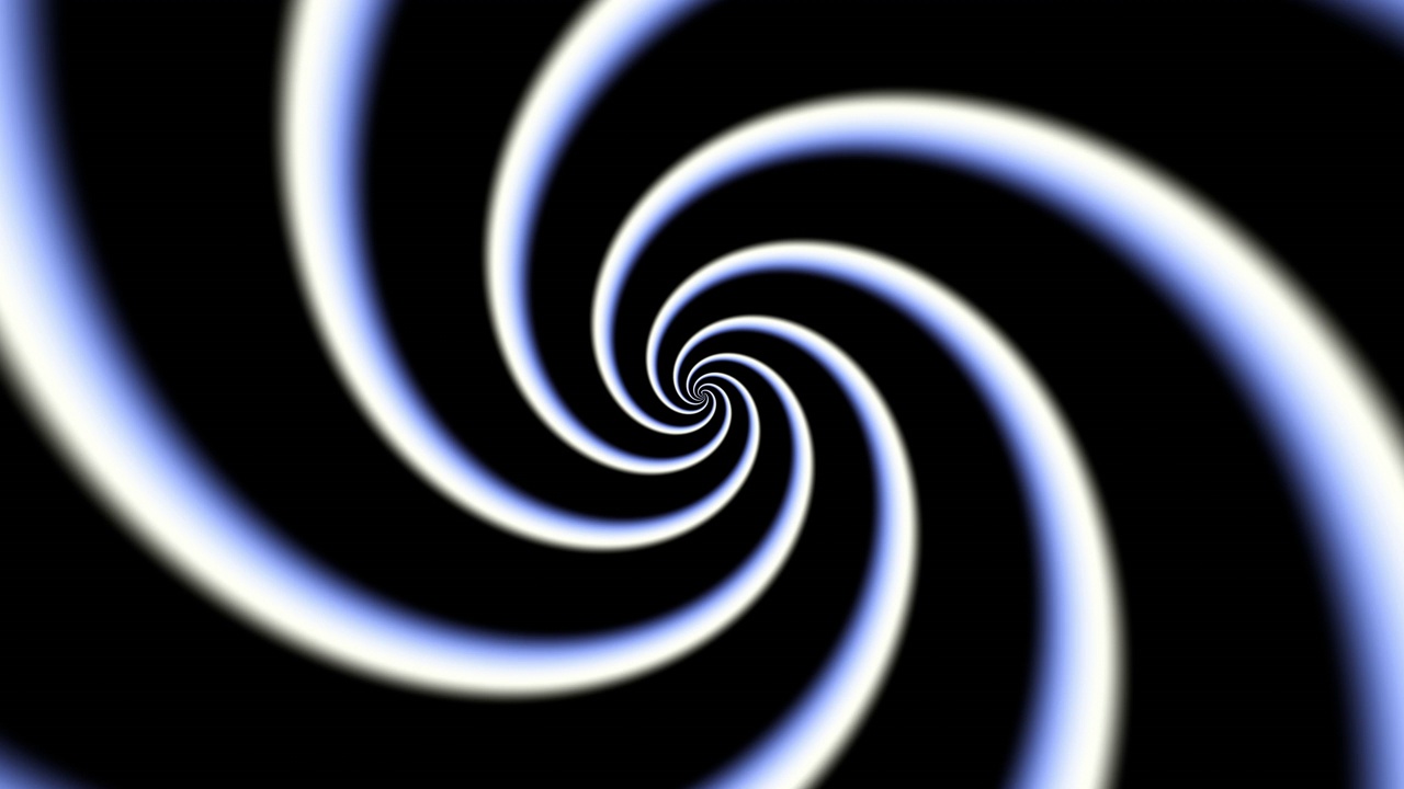 无尽抽象的蓝色波浪螺旋。无缝循环镜头4k。视频下载