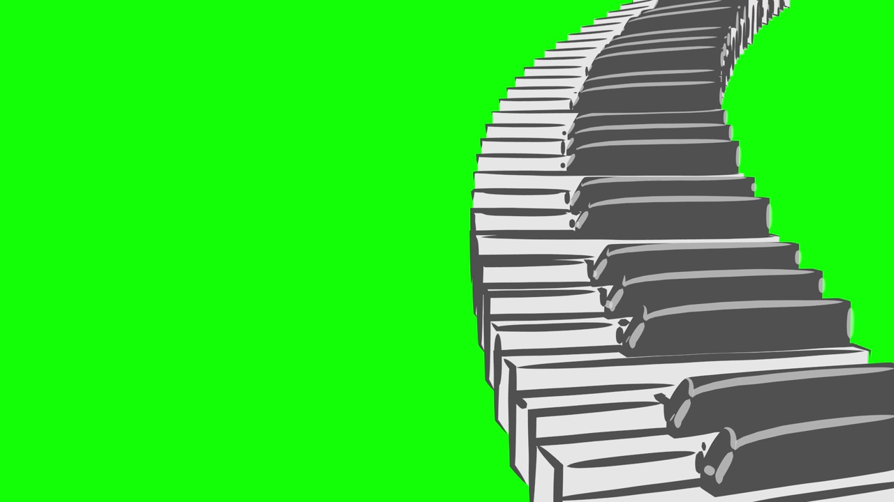 钢琴楼梯曲线环风格格局D视频下载