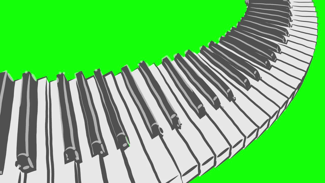钢琴楼梯曲线环动画风格的模式F视频下载