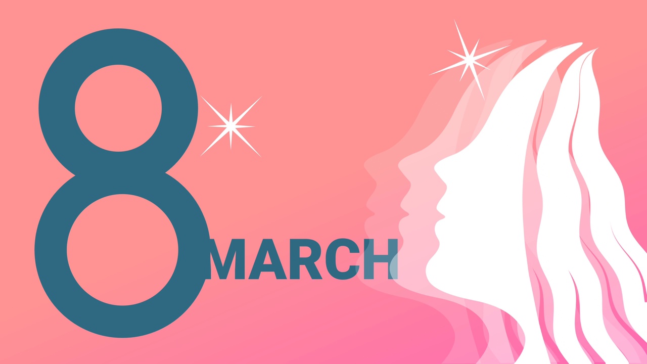3月8日，白人妇女面对国际妇女节的背景。视频购买