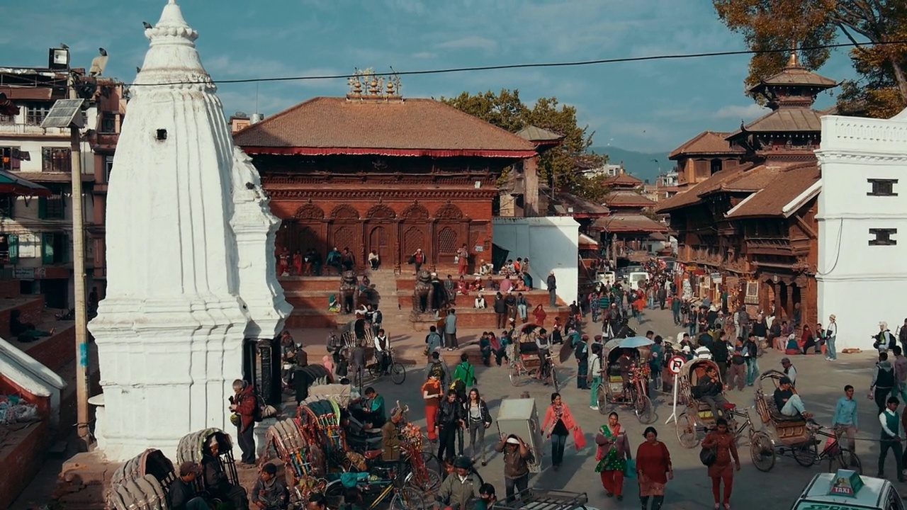 尼泊尔加德满都的杜巴广场视频下载