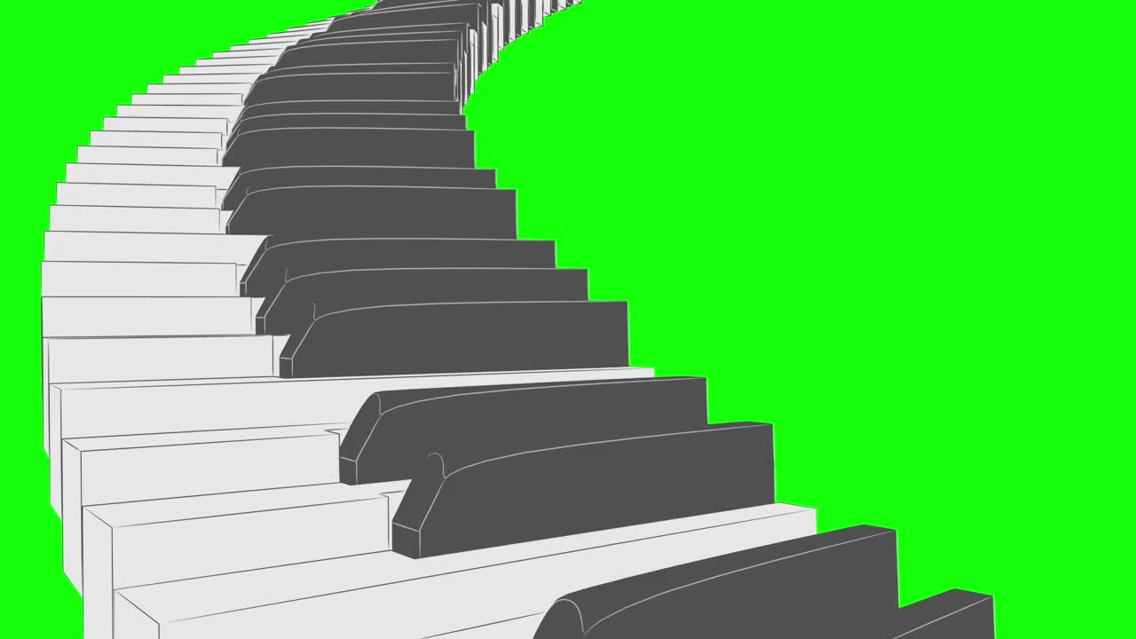 钢琴楼梯曲线循环单调模式C视频下载