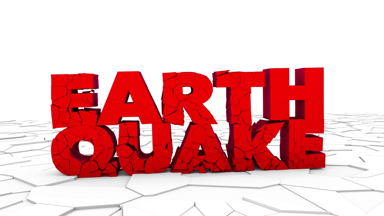 孤立的3D渲染破碎的地震排版插图背景视频素材