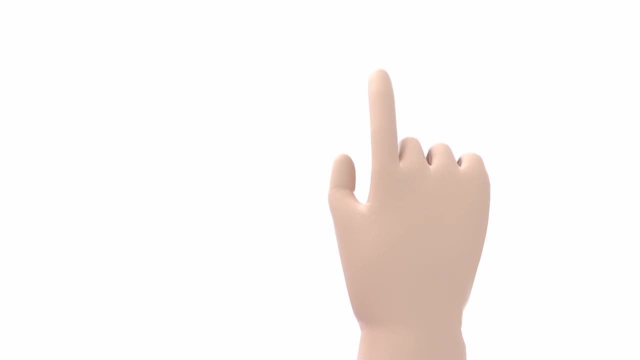 3d字符点击与手指上的透明背景循环动画4k视频素材