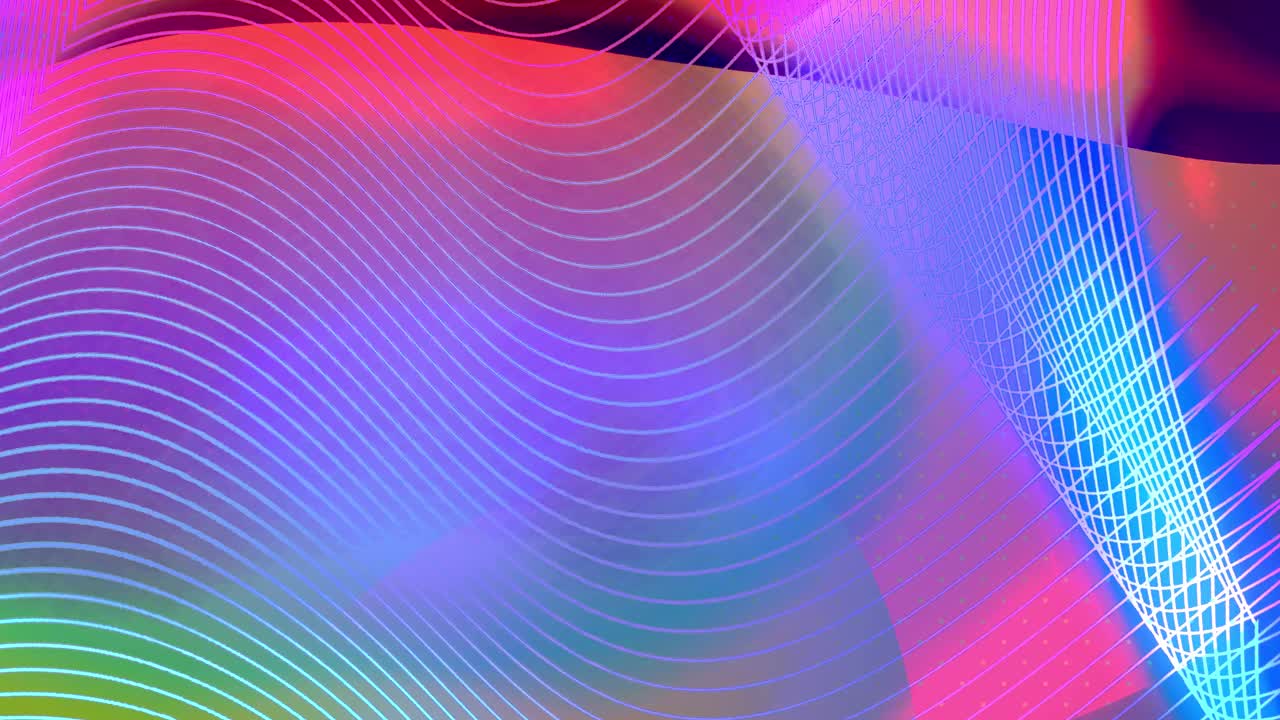 霓虹灯线网格和形状动画。视频下载