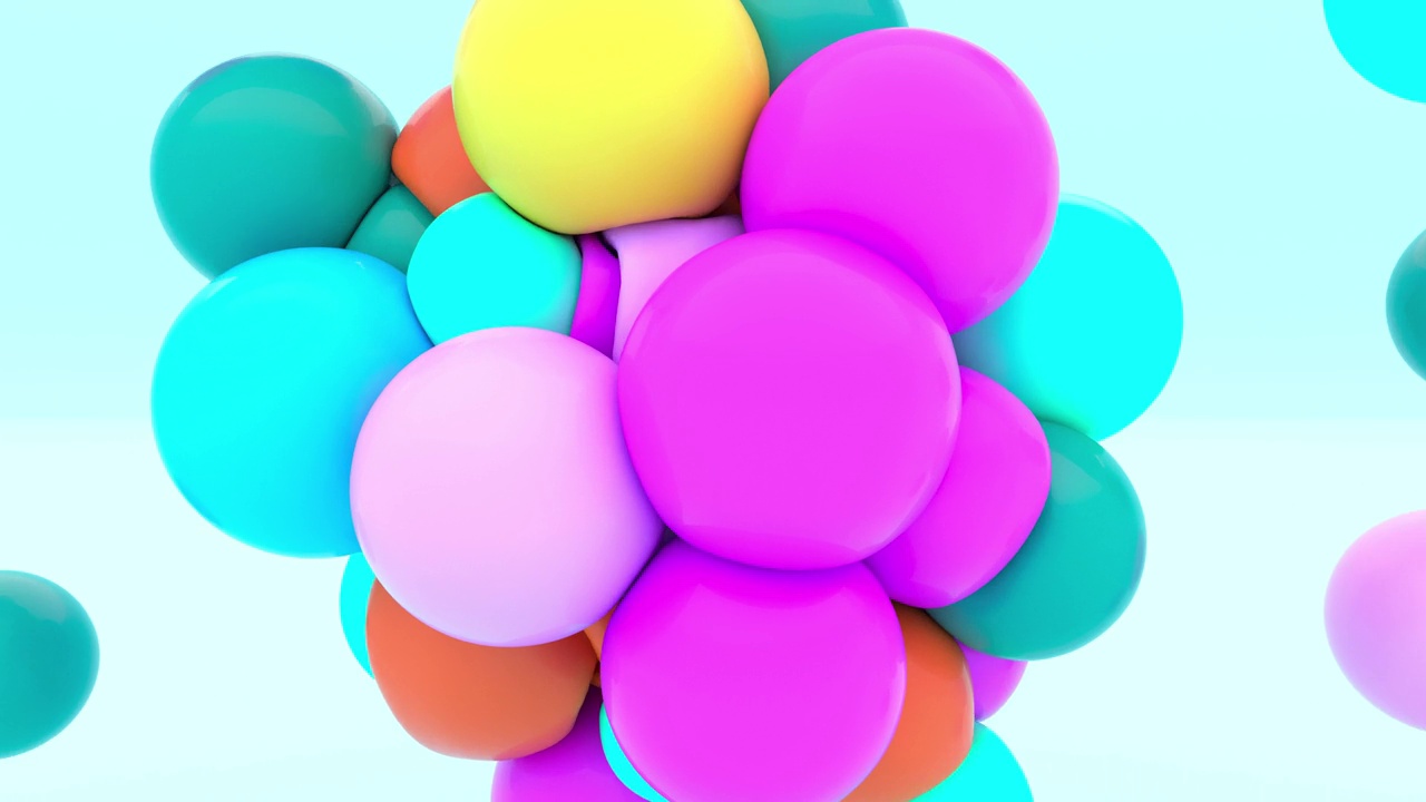 彩色软球球碰撞介绍极简主义图形4k视频下载