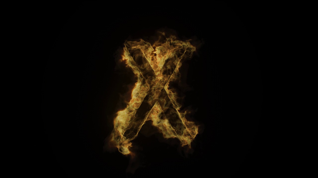字母X着火了，字母着火了，字母，alpha频道视频素材
