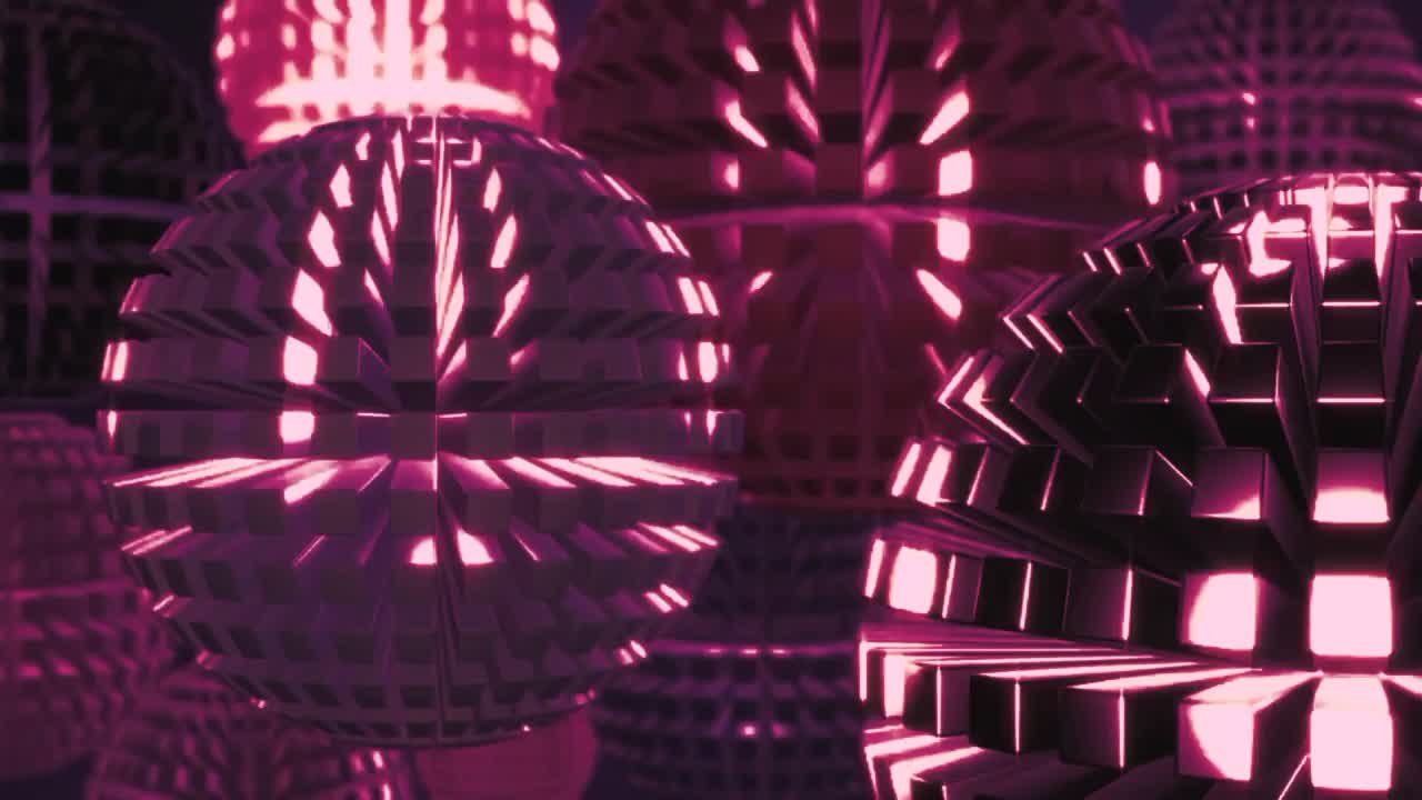 粉红色发光球体移动动画视频素材
