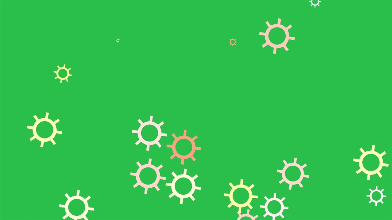 旋转齿轮图案上的绿色屏幕背景运动图形效果。视频素材