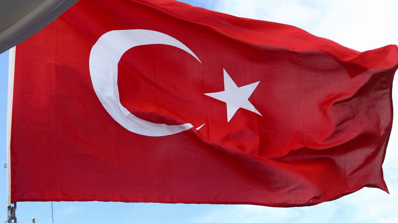 土耳其的国旗。土耳其国旗。国家的象征。国庆节。视频素材