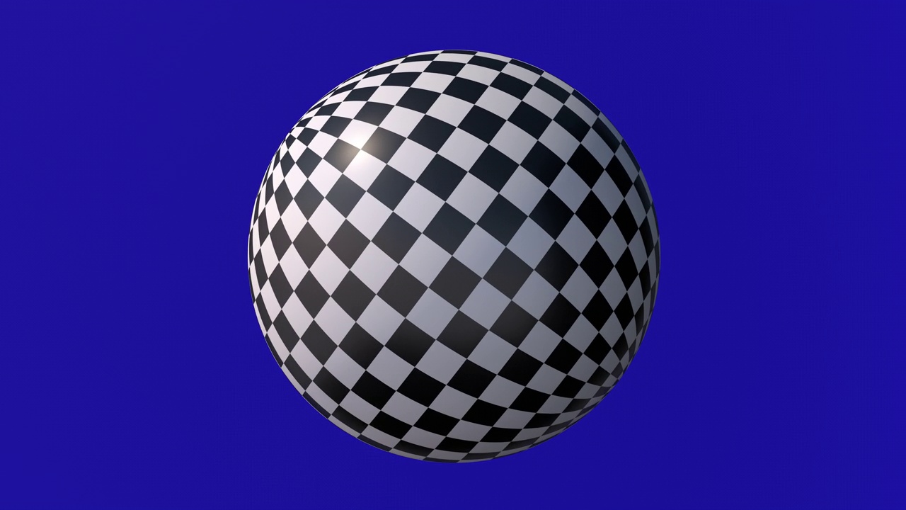 黑白球体。蓝色背景。抽象动画，3d渲染。视频素材