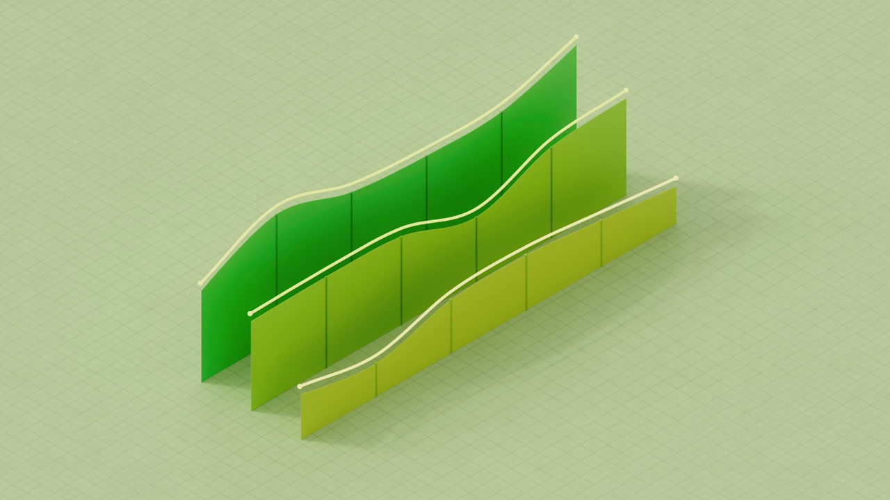 数字生成循环视频的绿色折线图视频素材