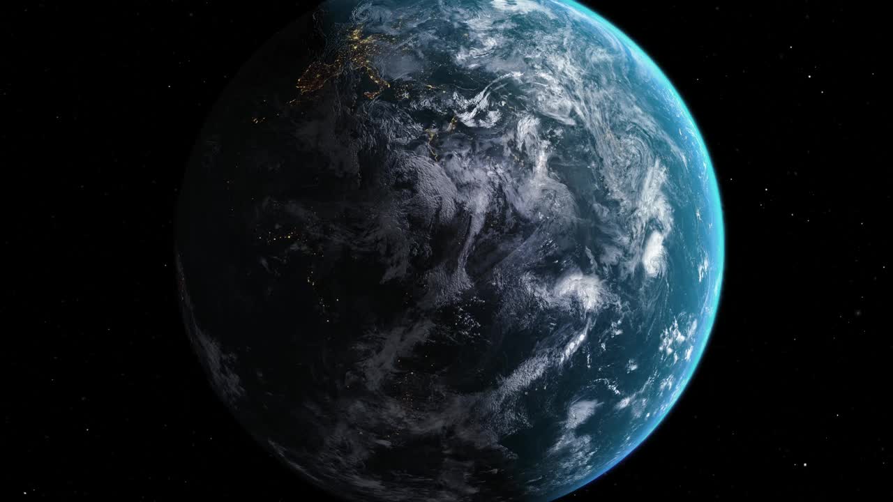 突出显示的象牙海岸的黑色地图，通过4K照片真实动画地球从太空放大，全景包括非洲、西欧和美国。史诗旋转的世界动画，现实的行星地球，高光，卫星，空中视频下载