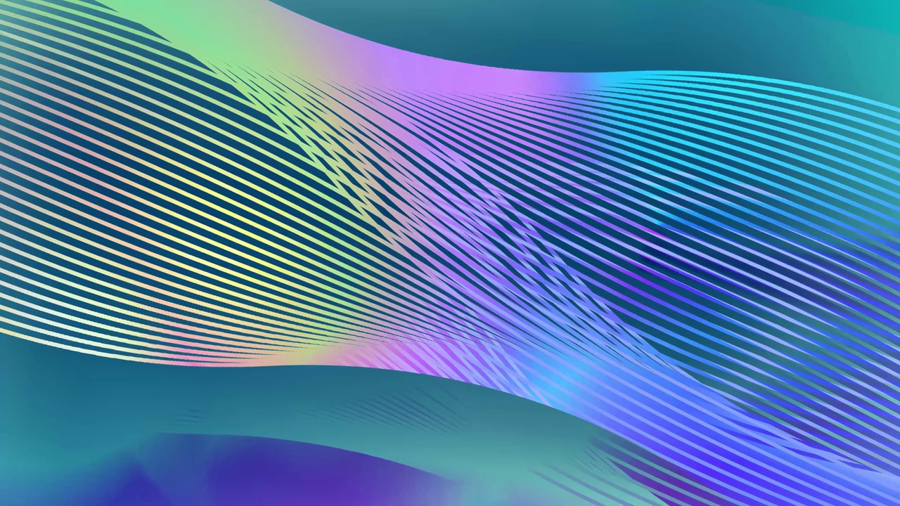 波浪彩虹渐变线抽象动画。视频素材