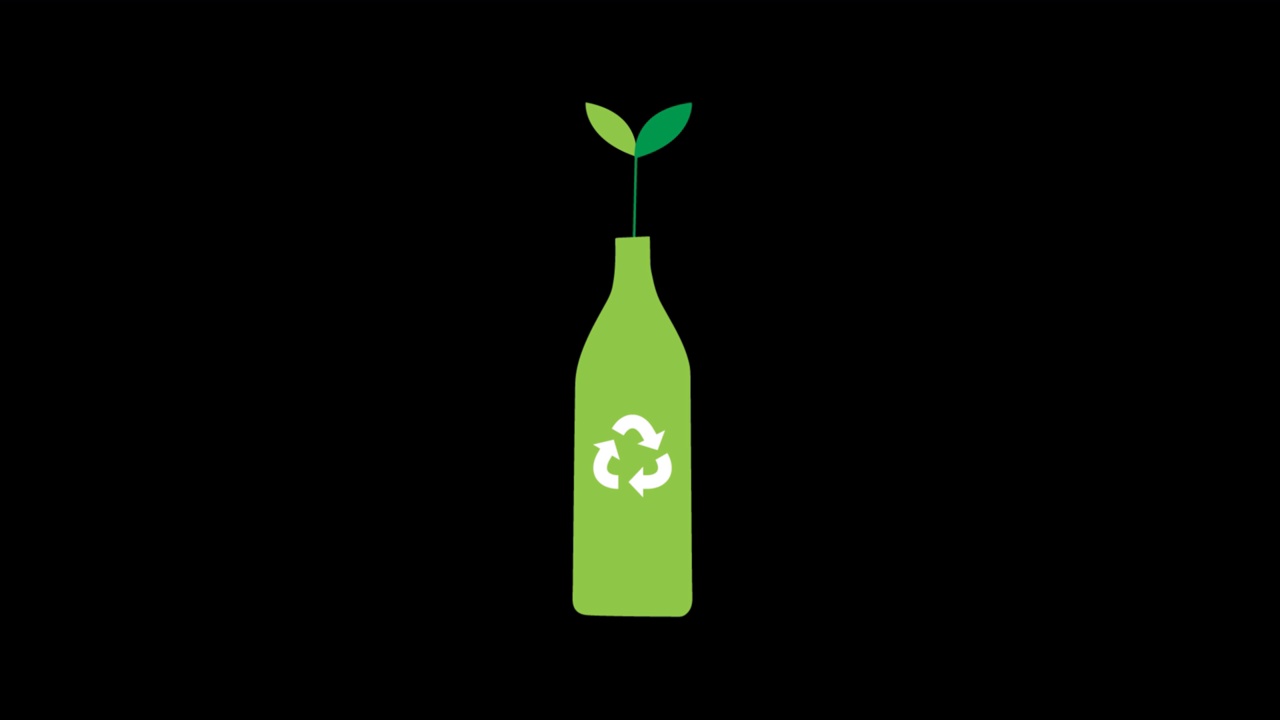 回收塑料瓶图标视频素材