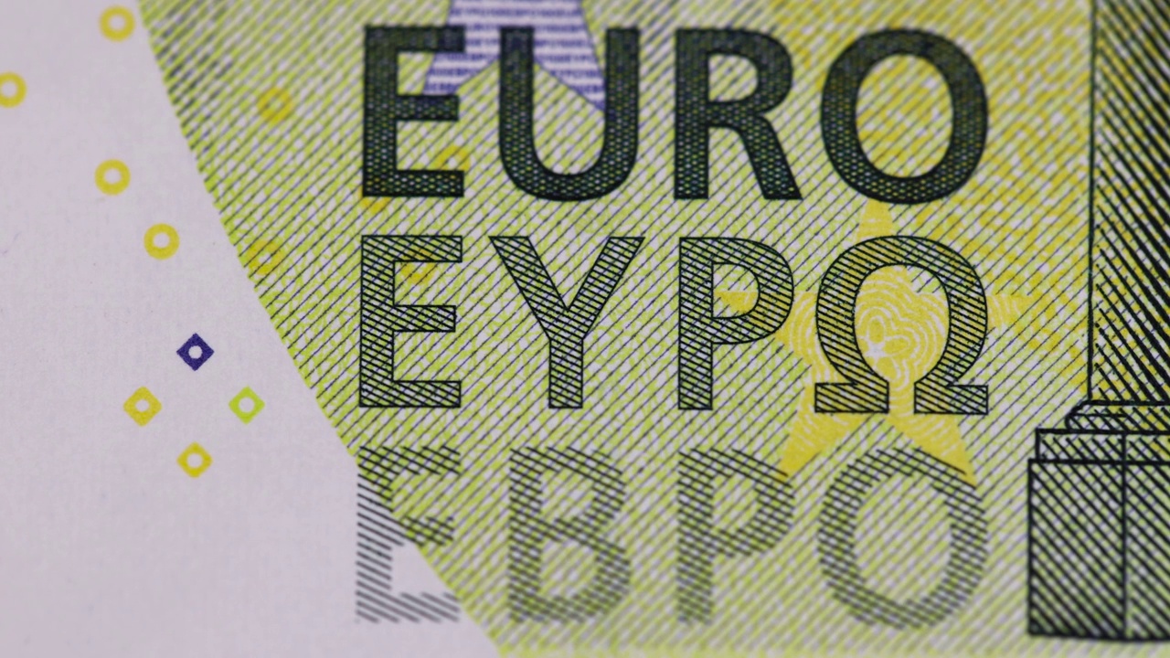 欧盟100欧元纸币的特写视频素材