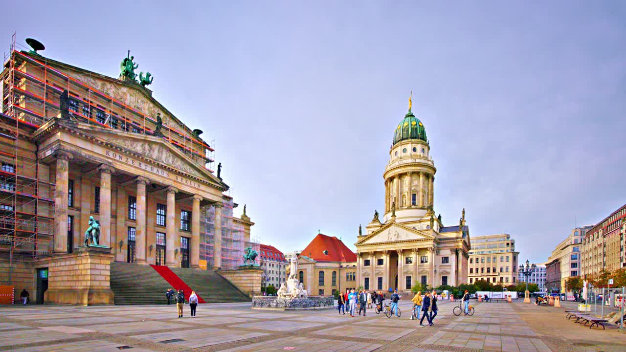 宪兵市场，历史市场广场。柏林。德国视频下载