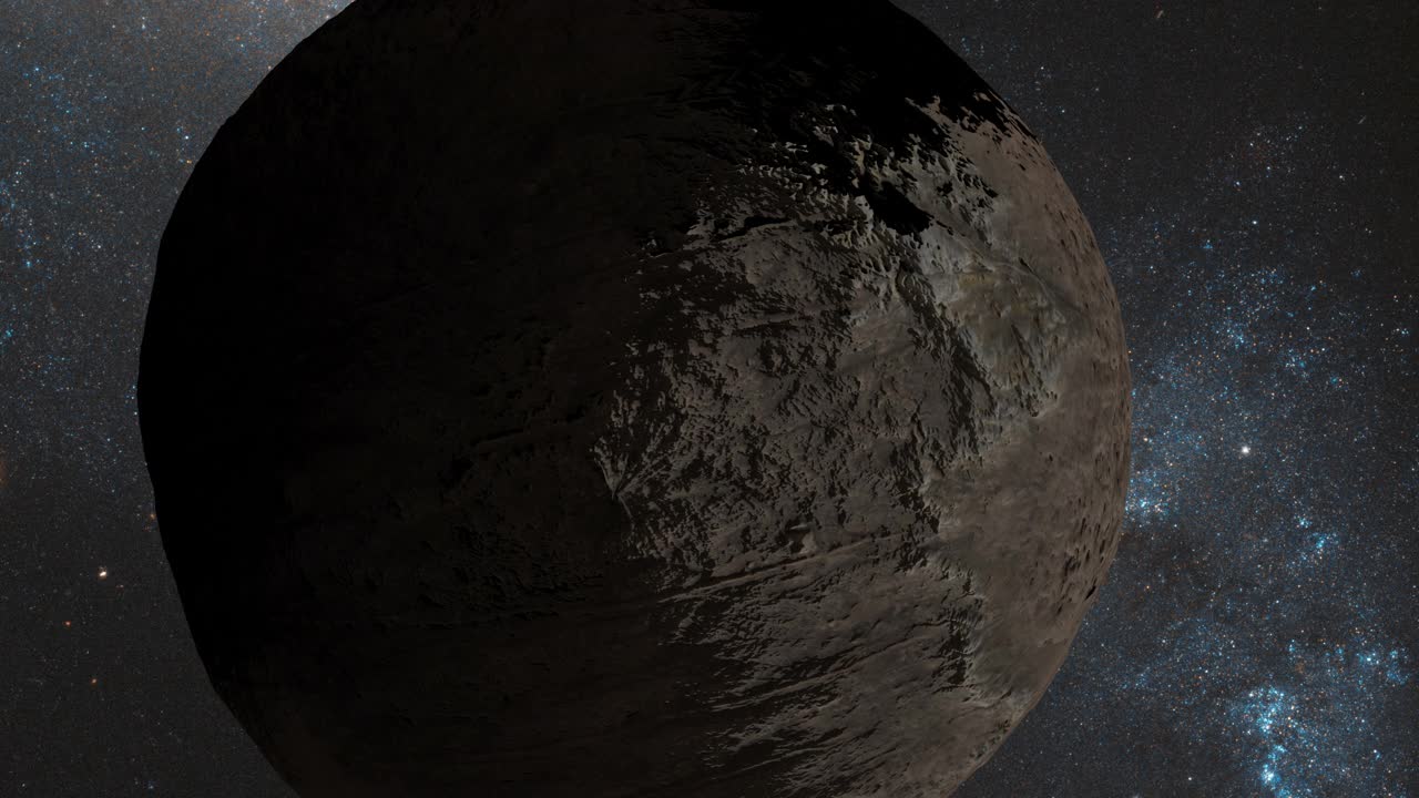 外星行星1003:一个外星世界在恒星场前缓慢旋转。视频下载