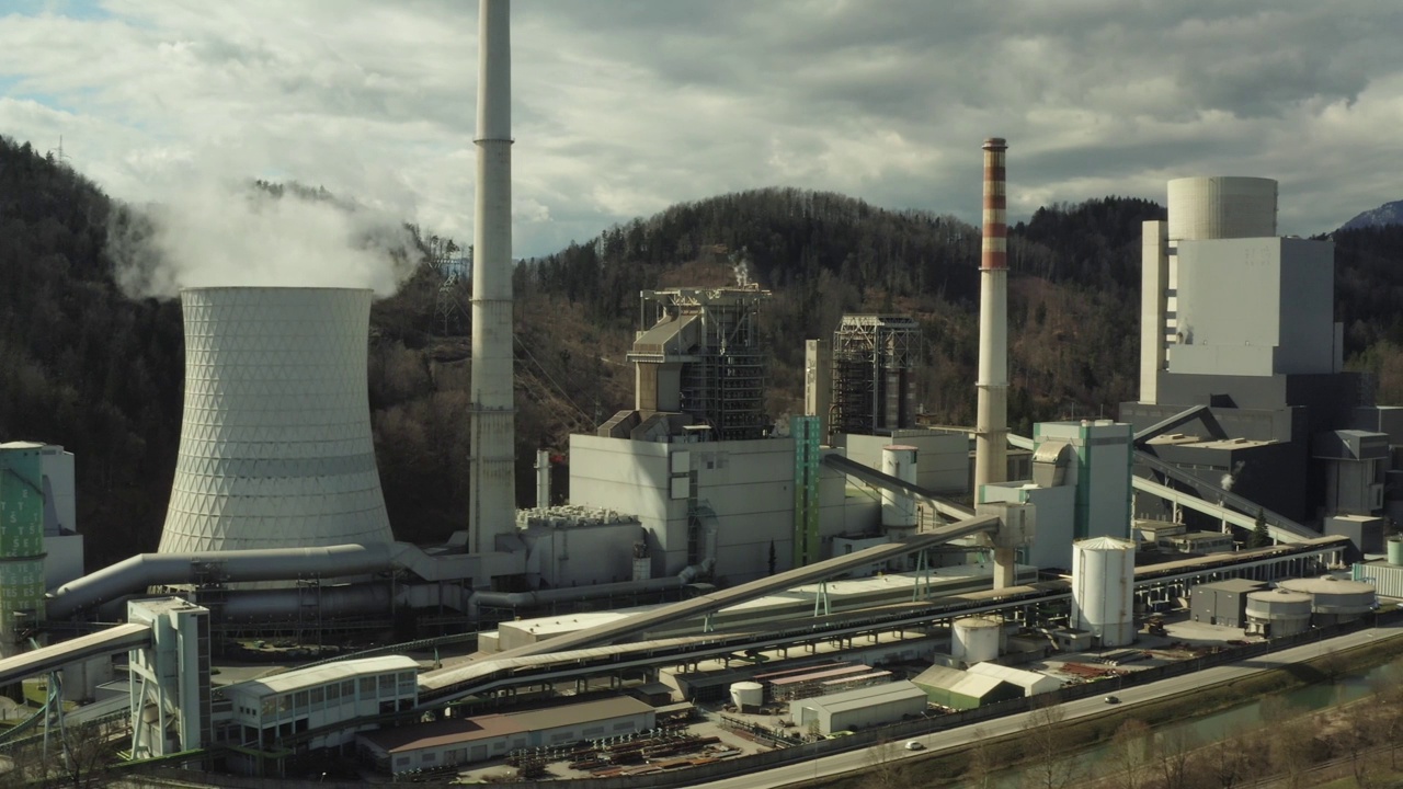 燃煤电厂空气污染视频素材