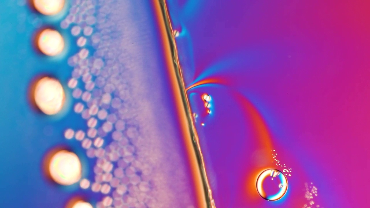 抽象流体运动，DIC显微镜视频下载