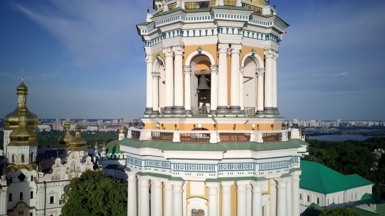 乌克兰基辅的Pechersk Lavra鸟瞰图视频素材