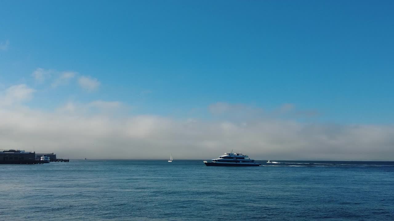 旧金山海湾和旧金山轮渡港视频素材