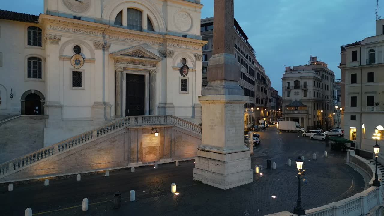 罗马圣三一教堂鸟瞰图视频下载