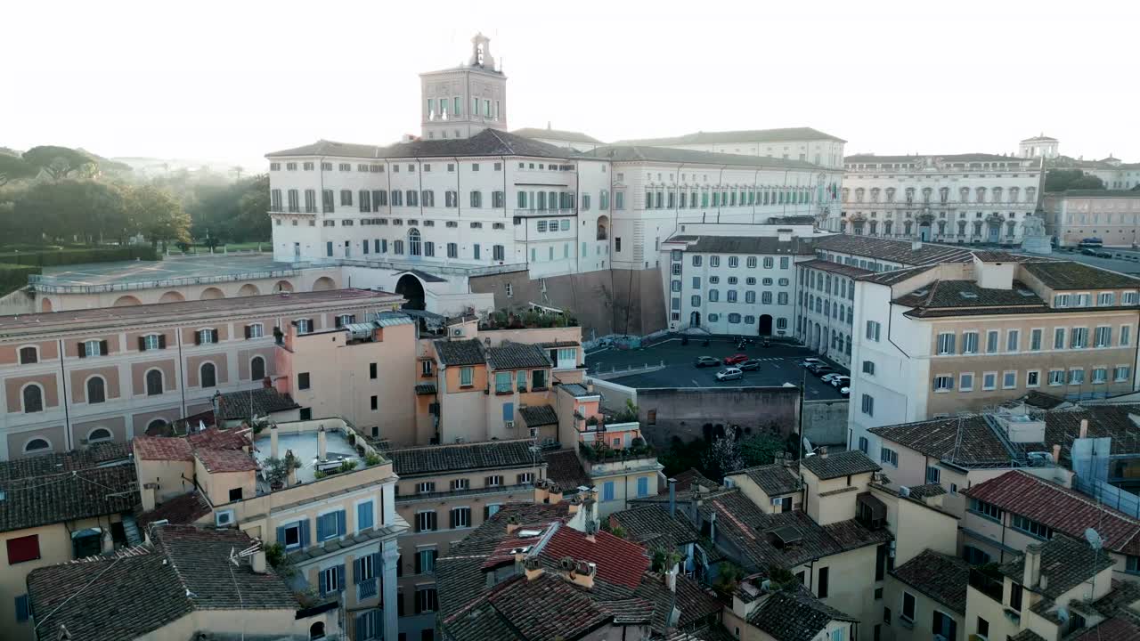 意大利罗马奎里纳尔宫的无人机视图视频下载